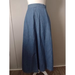 Vintage Koret City Blues Jean Denim Maxi Full Skirt